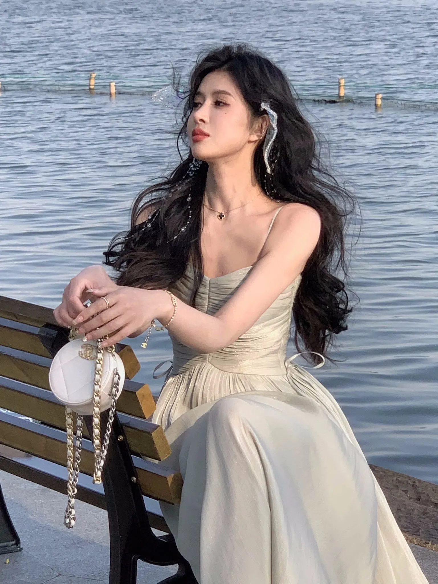 Elegant Shiny Midi Dresses for Women Evening Party Dress Prom Robe Vintage Solid Summer New A-line Spaghetti Strap Vestido Mujer