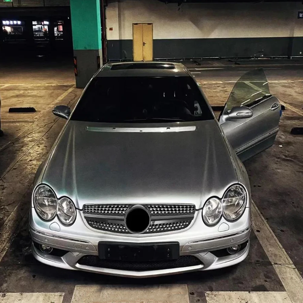 메르세데스-벤츠 CLK W209 2003-2009 CLK320 CLK500 프론트 범퍼 메쉬용 다이아몬드 스타 스타일 블랙 그릴