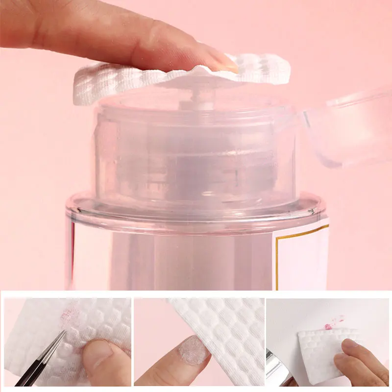 300/500Pcs Professional Nail Cotton Wipes UV Gel Nail Tips Polish Remover Cleaner Lint Paper Pad Soak Manicure Cleaning Tools