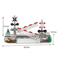 MOC City Train Building Block Train Track Corridor Elevating Rod Pedestrian Crossing Assembly Children's Toy Birthday Gift 3