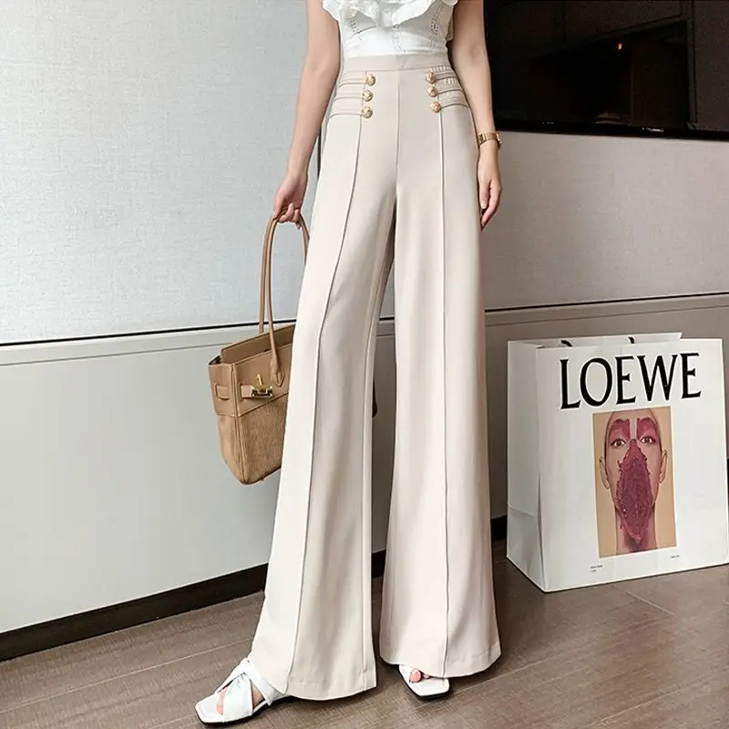 

Apricot Black Flare Pants for Women Trousers Korean Fashion Casual Office Lady Female High Waist Long Bell Bottom Q527