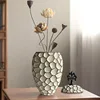 Ceramic Vase Geometric Diamond Check Flower Vase Floral Arrangement Accessories Ginger Jar Ceramic Checkmate Jar Home Decoration 4