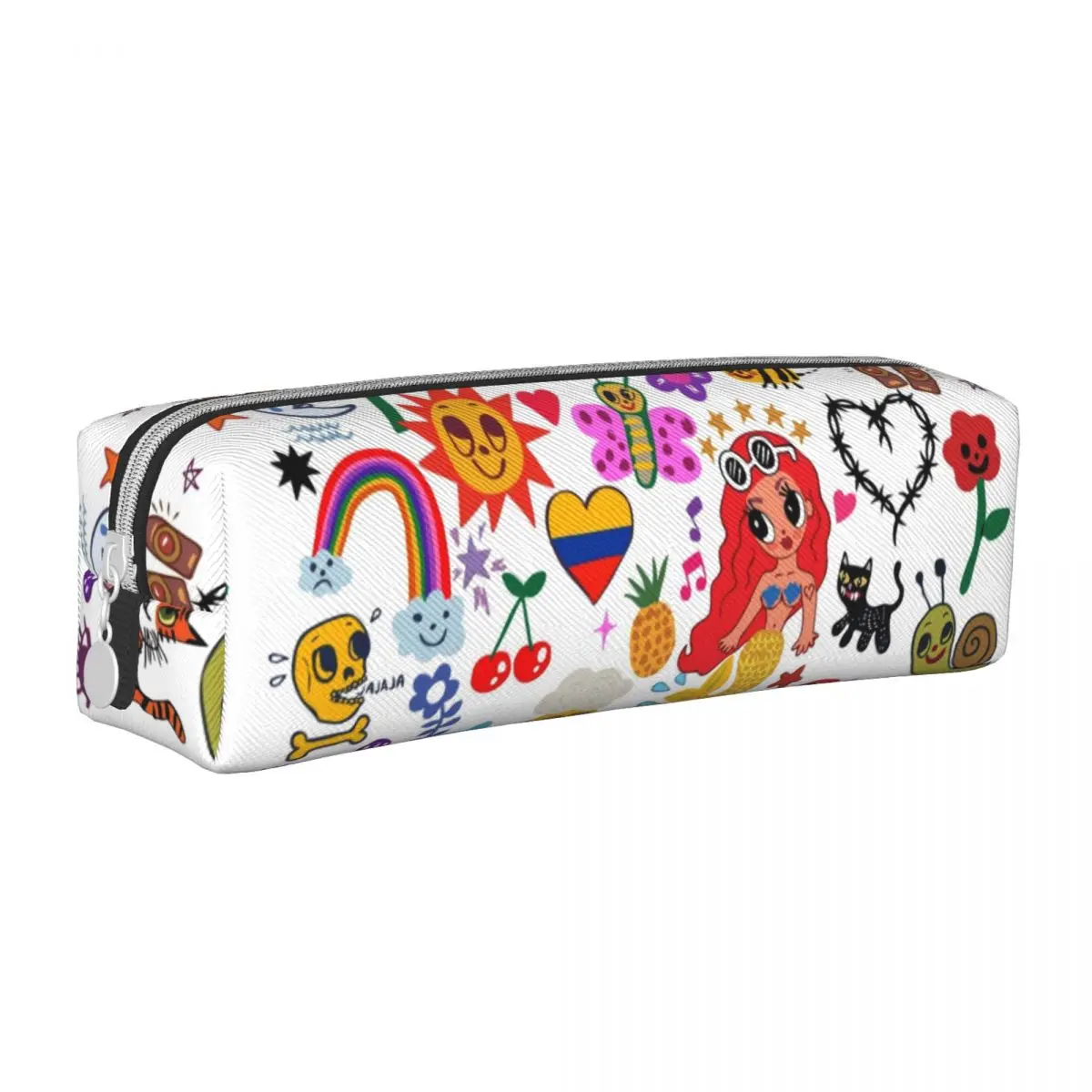 

Karol G With Red Hair Bichota Pencil Cases Pen Holder Bag Kids Big Capacity School Supplies Cosmetic Pencilcases