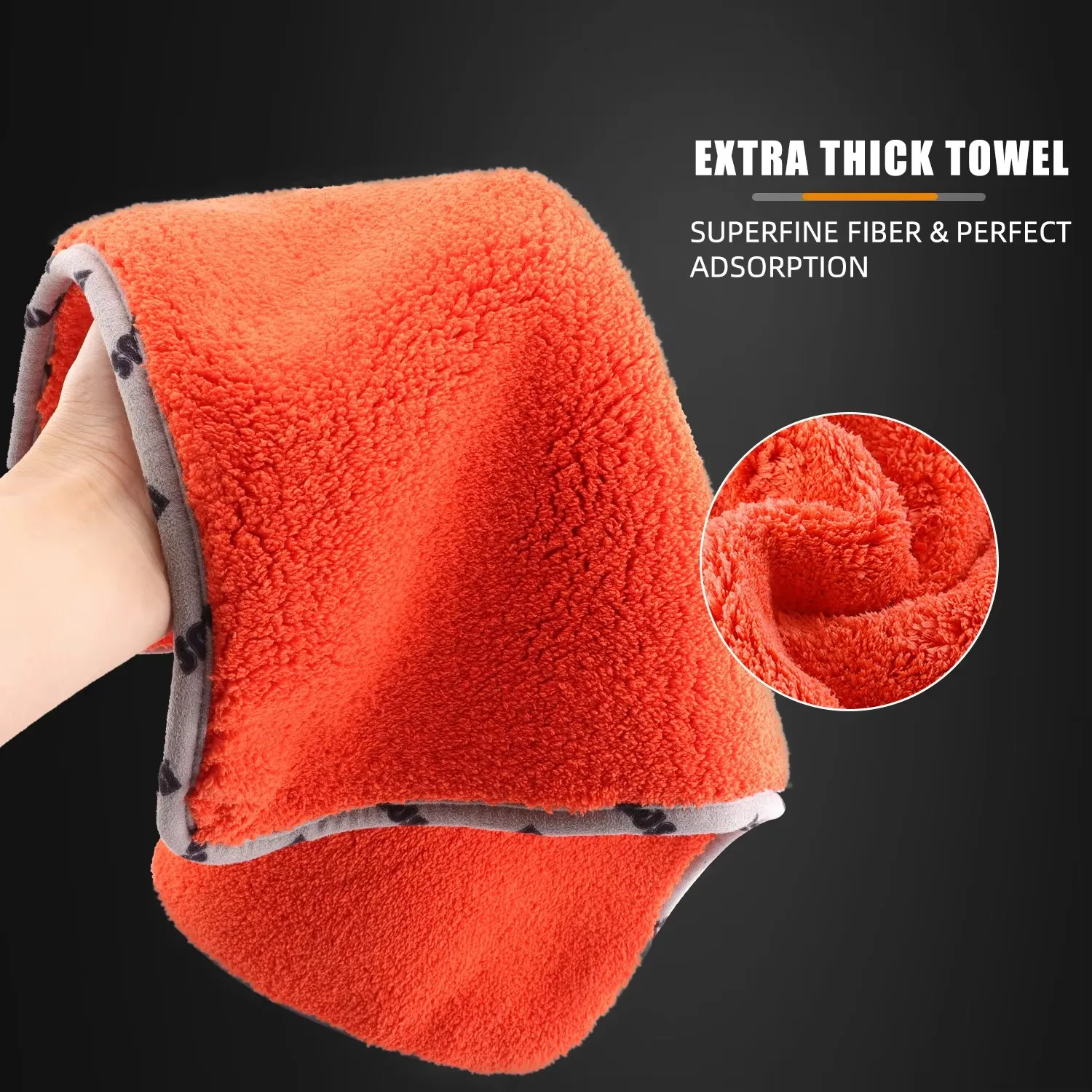 SPTA 1Pc 1200 GSM Car Wash Microfiber Towel Cleaning Cloth Ultra-Thick 16'' x 16'' for Cars Drying Home Polishing Detailing microfiber towel,cleaning cloth,microfiber cleaning cloths,microfiber car towel,microfiber towels,fiber towel,microfiber washing towel,car drying towel,drying cloth