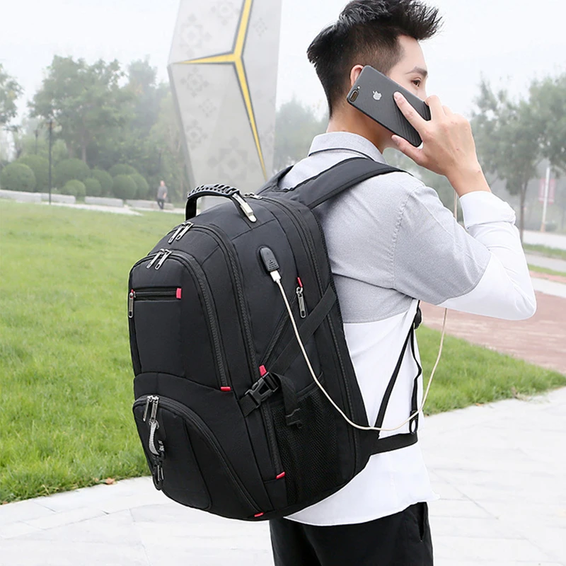 Customized large capacity 50L outdoor travel waterproof backpack for men's business office backpack with company logo 3