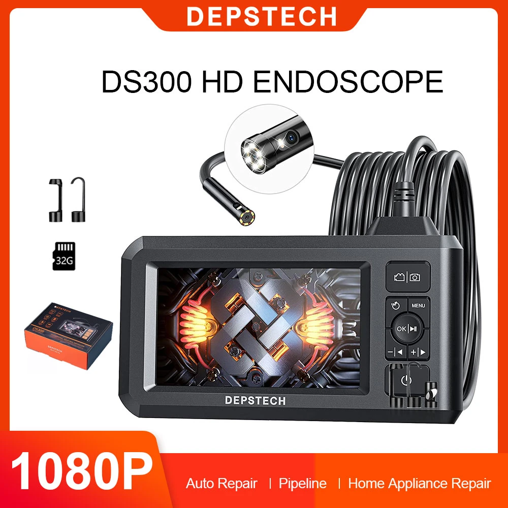 Endoscope Camera 1080p Dual/single Lens With 32gb Card/4.3" Lcd Screen