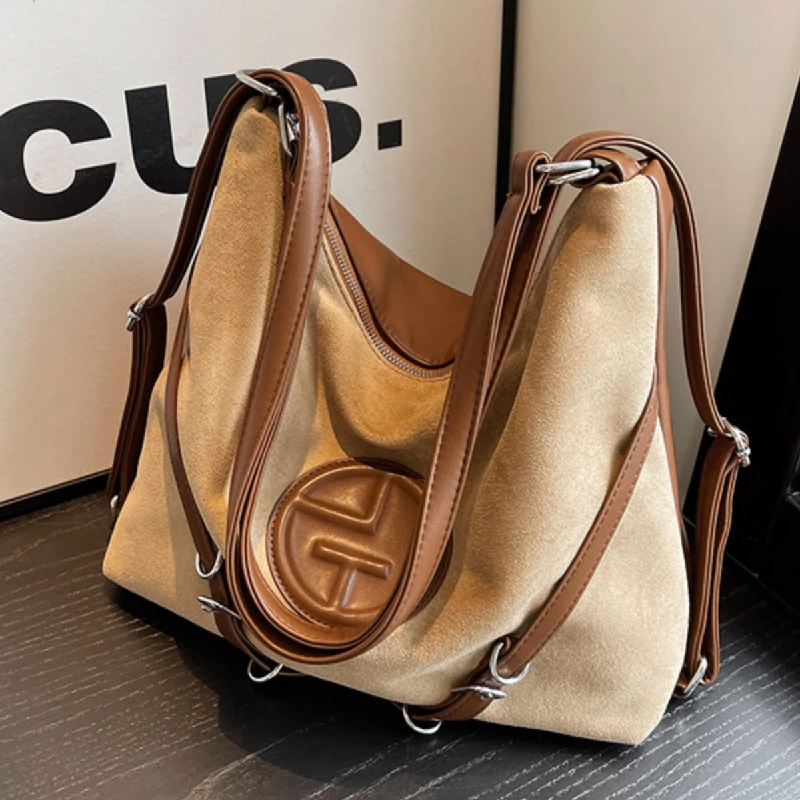 

Women Brand Design Soft-Surface Retro Large-Capacity Shoulder Bag Autumn And Winter Style Backpack Fashion Versatile Handbag