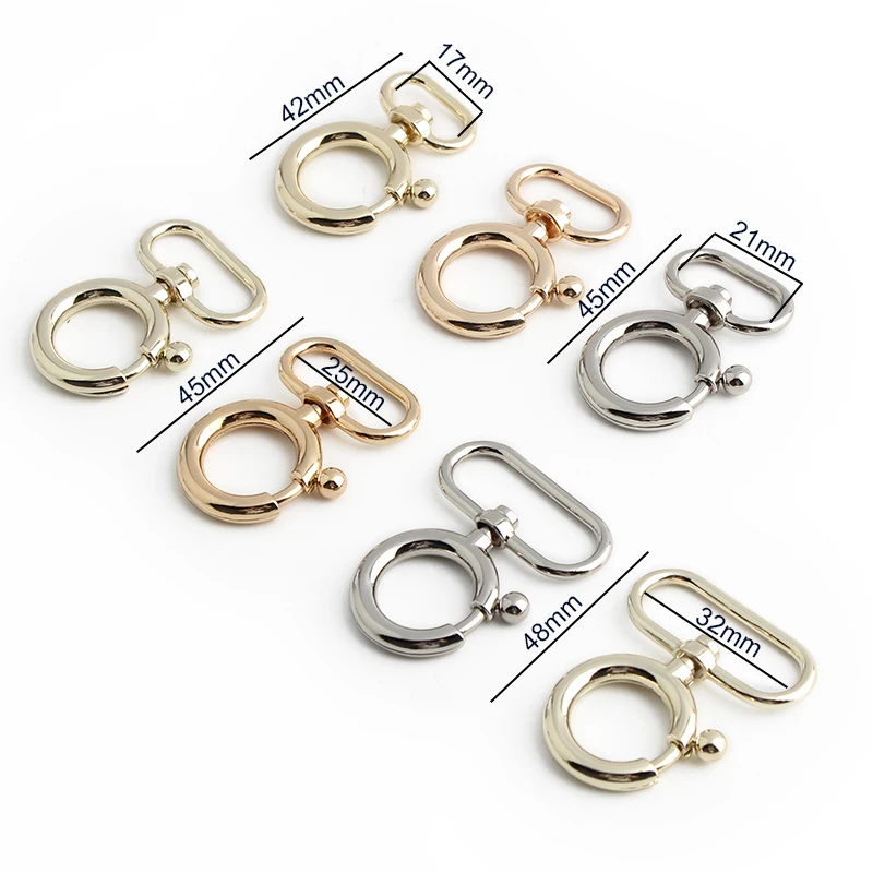 5-20-100PCS 17//21/25/32MM Metal Rotary Trigger Snap Hooks For Handbag Bags Strap Connect Key Chain Rope Spring Hook Accessories
