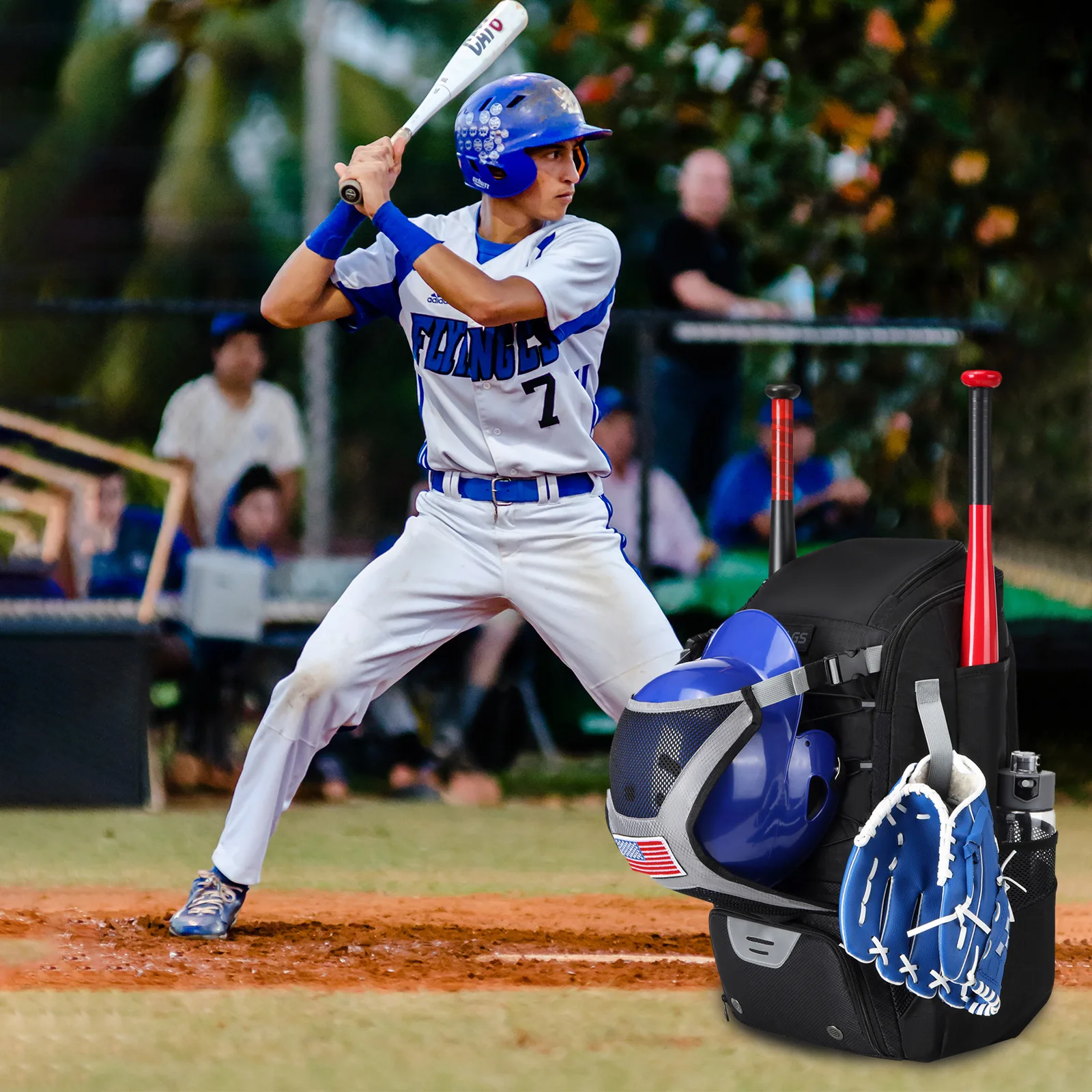 Multi functional sports bag American baseball backpack softball equipment backpacks large capacity portable dry wet separation