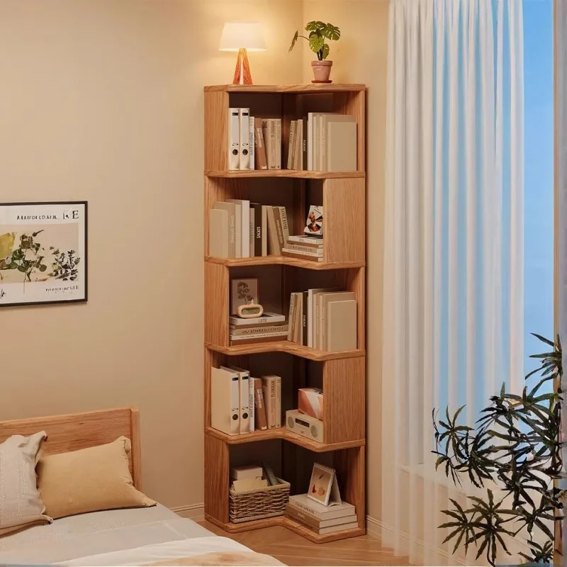 Corner Bookshelf Floor Shelf 2025 New Bedroom Corner Bedside Bookcase Household Corner Storage Locker