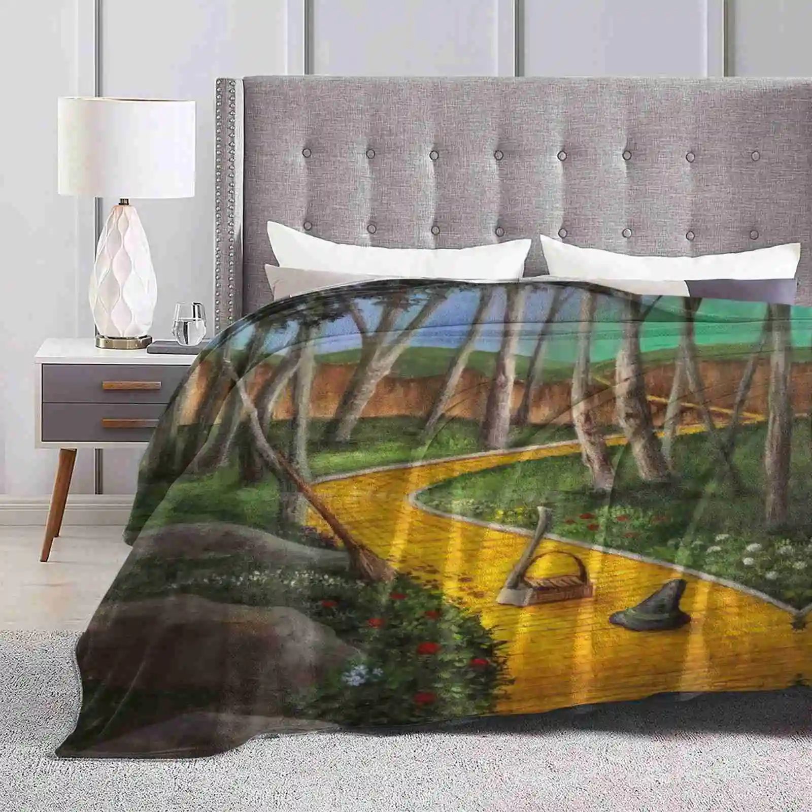 

Memories Of Oz Creative Design Light Thin Soft Flannel Blanket Oz The Great And Powerful Yellow Brick Road Tin Man Scarecrow