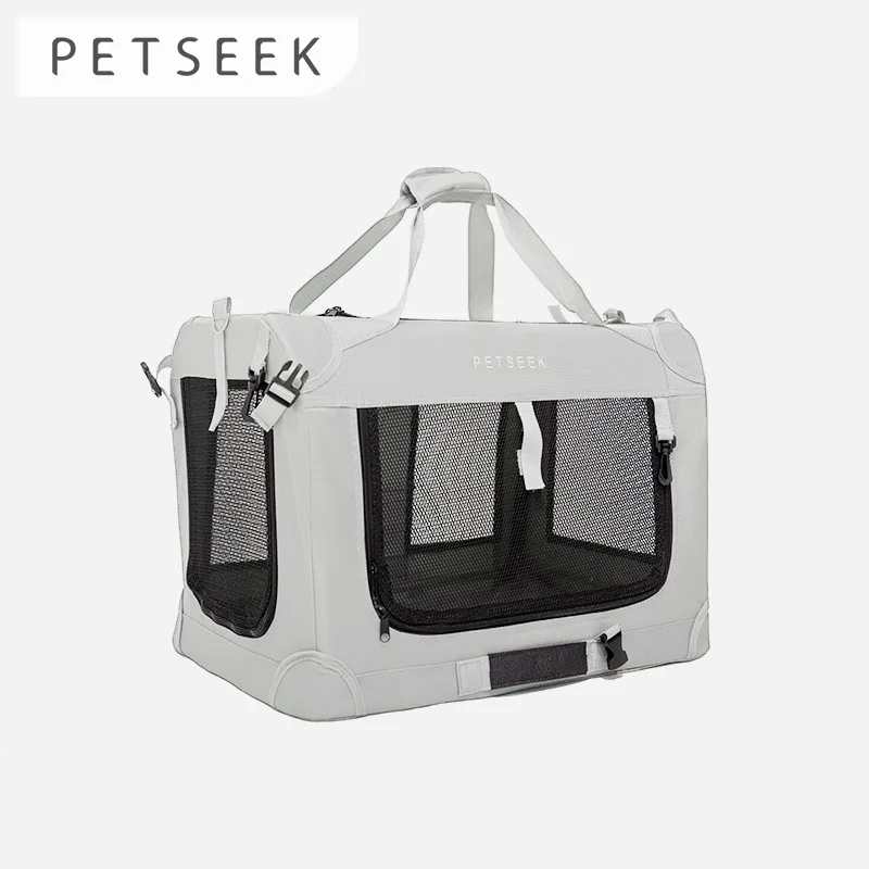 Car Dog Cage Small and Medium-sized Pet Safety Seat Car Trunk Dog Cage Foldable Cat Carrier Ventilated and Breathable Kennel