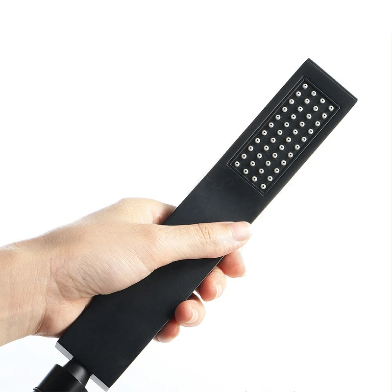 Pommeau De Douche Carré Acier Inoxydable 304 - Interface G1/2, Noire Ou Chromée, Haute Pression