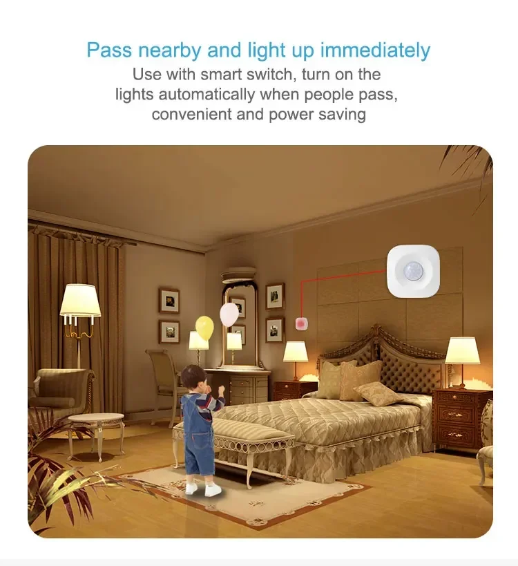 PIR Motion Sensor Tuya WIFI Smart PIR Motion Sensor Detector Movement Sensor Smart Life APP Wireless Home Automation System Via Alexa Google Home