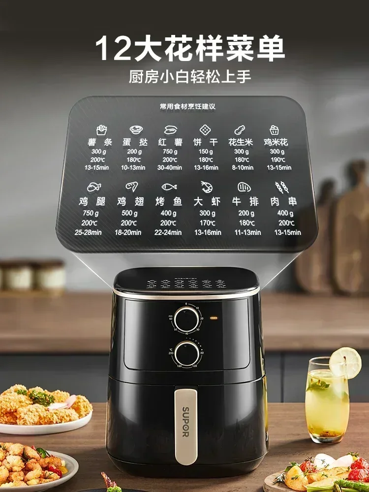 Air fryer. Home large capacity. Oil-free steam. Automatic smart. Electric fryer. Multifunctional. Useful appliance. 3