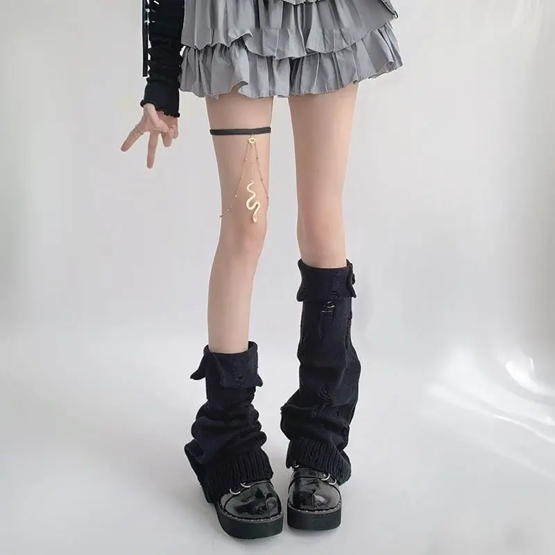 Autumn and Winter New Y2K Spicy Girl Subculture Breakthrough, Split and Flipped Cute and Versatile Leg Set for Women