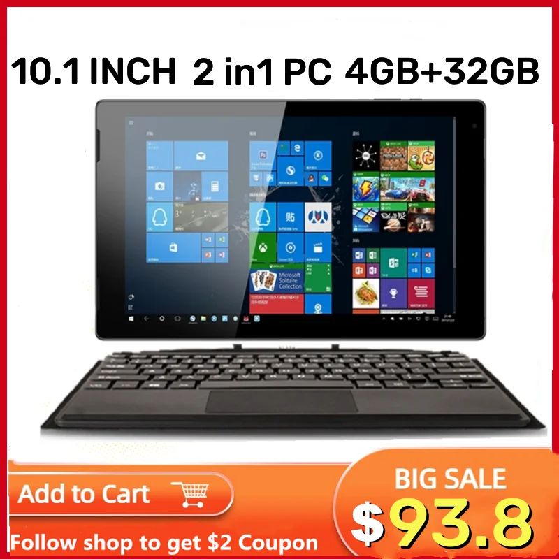 10.1 Inch 64 Bit Windows 10 Mltlow Tablet PC N4000 CPU 4GB DDR RAM 32GB ROM FHD 1280*800 IPS Screen HDMI-Compatible Dual Camera 1