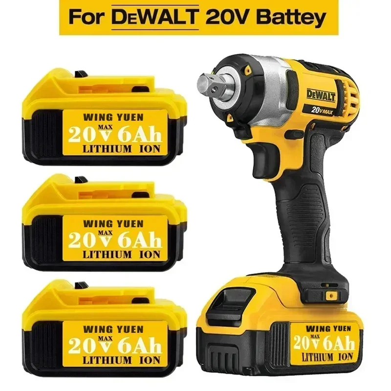

2023 Upgrade DCB200 20V 6000mAh Battery , charger For Dewalt 18V DCB184 DCB200 DCB182 DCB180 DCB181 DCB182 DCB201 Tools Battery