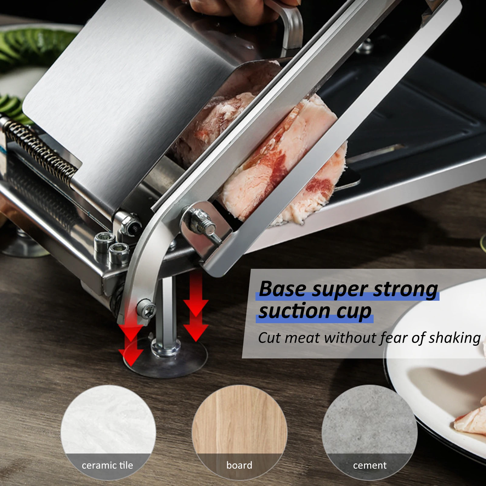 Mutton Roll Slicer Machine Stainless Steel Meat Slicer Beef Thin Slice Manual Frozen Meat Cutter for Meat Kitchen Accessories