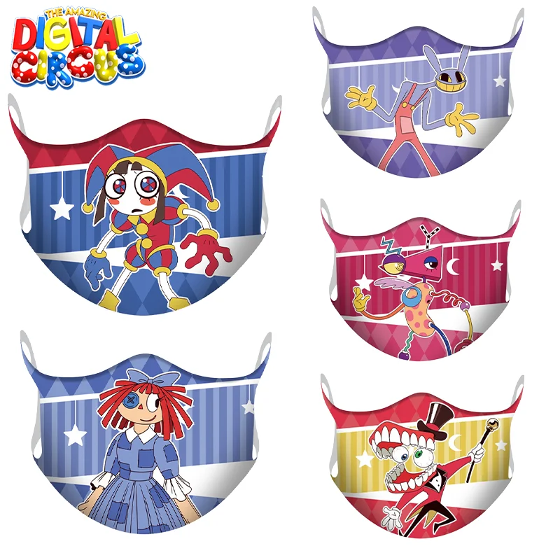 The Amazing Digital Circus Cartoon Dust Mask Anime Uomo Donna Cotton Outdoor Anti-Haze Face Mask Maschera Di Copertura Riutilizzabile Lavabile