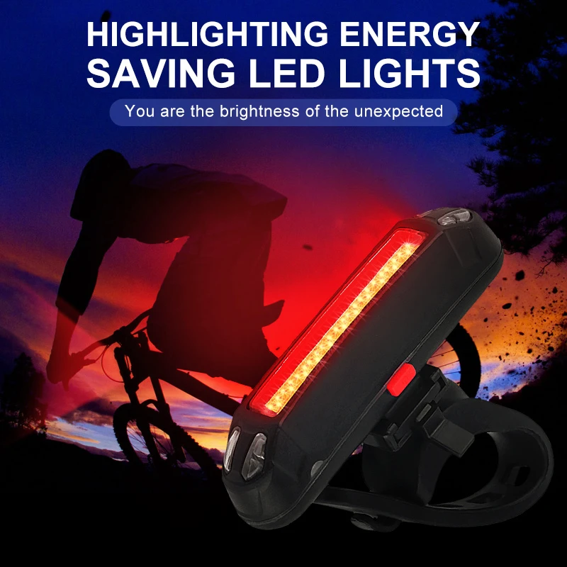 

Rear Light IPX5 Waterproof USB Rechargeable LED Safety Warning Lamp MTB Road Bike Flashing Accessories Cycling Taillight