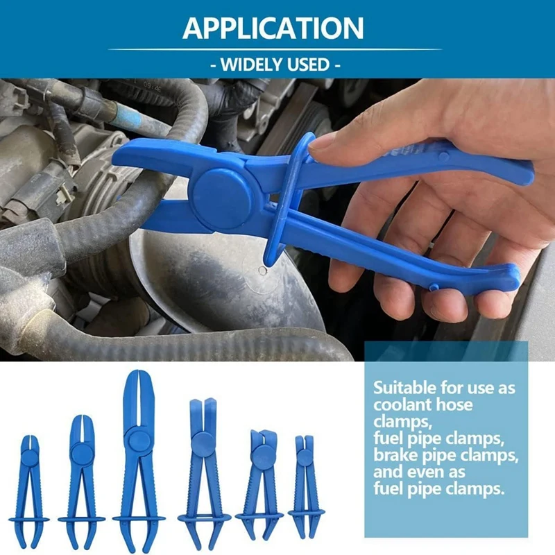Hose Clamp Pliers Hose Pinch Pliers Set Straight & 90° Angled For Brake Hoses Fuel Hoses Gas Lines 5