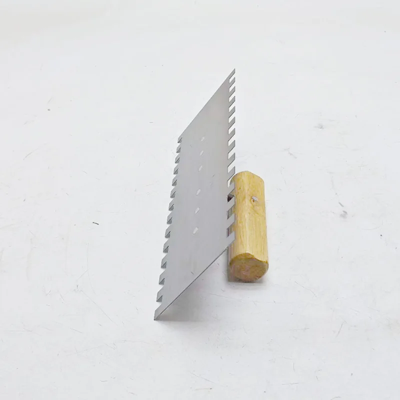 Double Side 10mm Teeth Carbon Steel Blade Smoothing Spatula Scraper Putty Knife Wall Spatula Construction Tools For Tile Paving