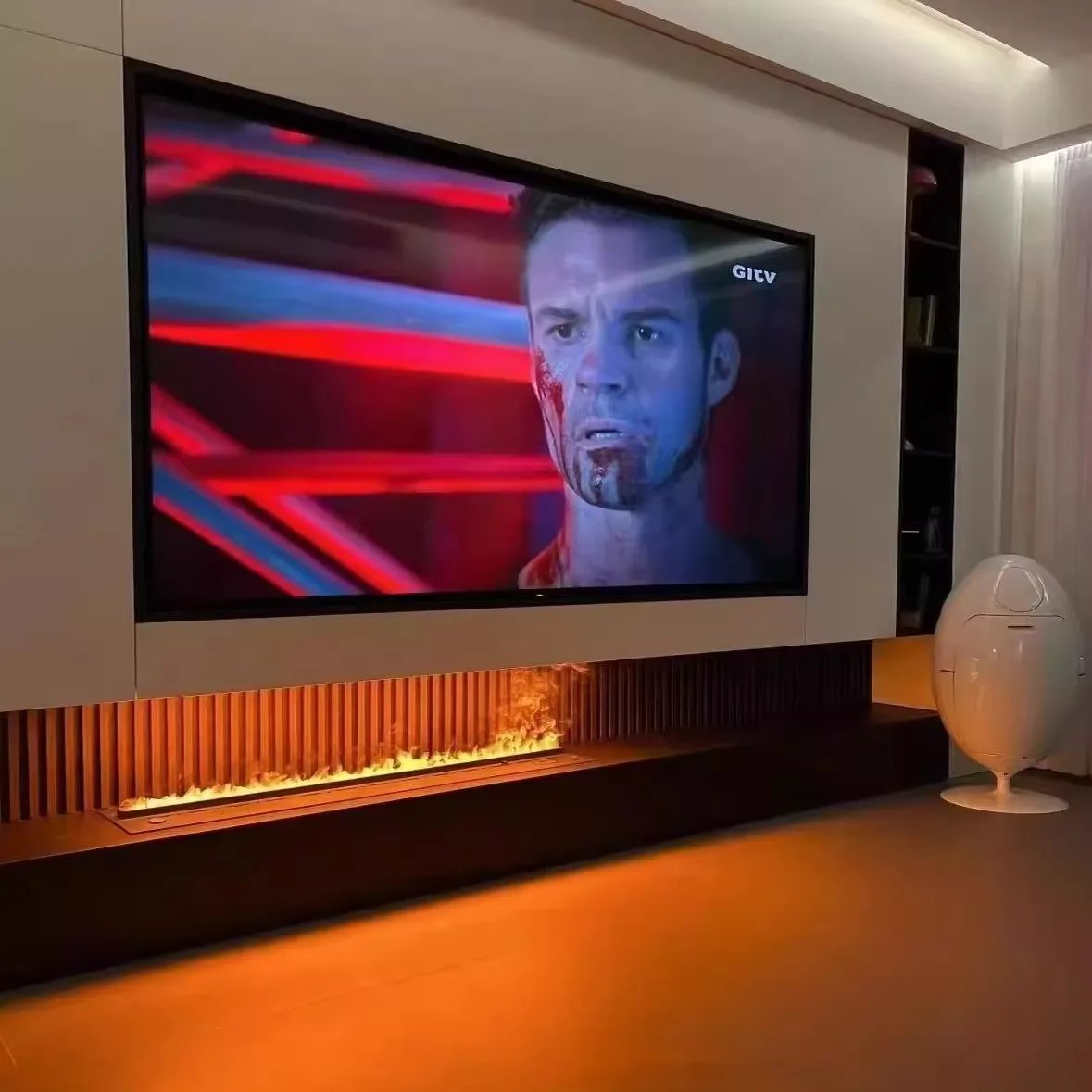 ประหยัดพลังงานไฟฟ้า Mist เตาผิงไอน้ํา Humidifier 7 สี LED เปลวไฟตกแต่งบ้านโมเดิร์นเตาผิง 1