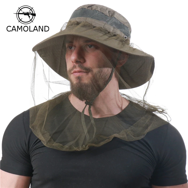 

CAMOLAND Men's Summer Bucket Hat Outdoor Sun Protection Hats For Men Summer Caps Sun Visor Fisherman's Hat Mesh Anti-UV