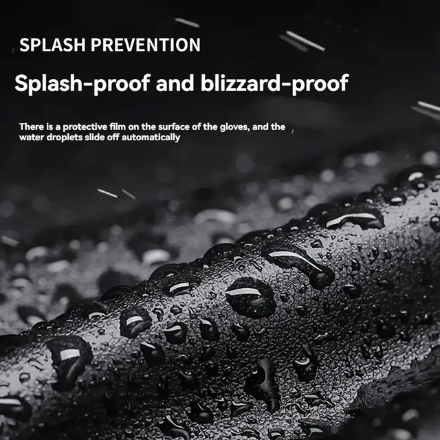 Winter Glove Windproof Warm Leather Glove Waterproof Touchscreen Anti Slip Cashmere Lining Cycling Running Ski Full Finger Glove 2
