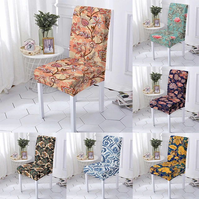 Fodera per sedia con motivo floreale fodere per sedie elastiche stampate  floreali custodia protettiva per sedile elasticizzata per sala da pranzo  cucina dell'hotel 1 pz - AliExpress