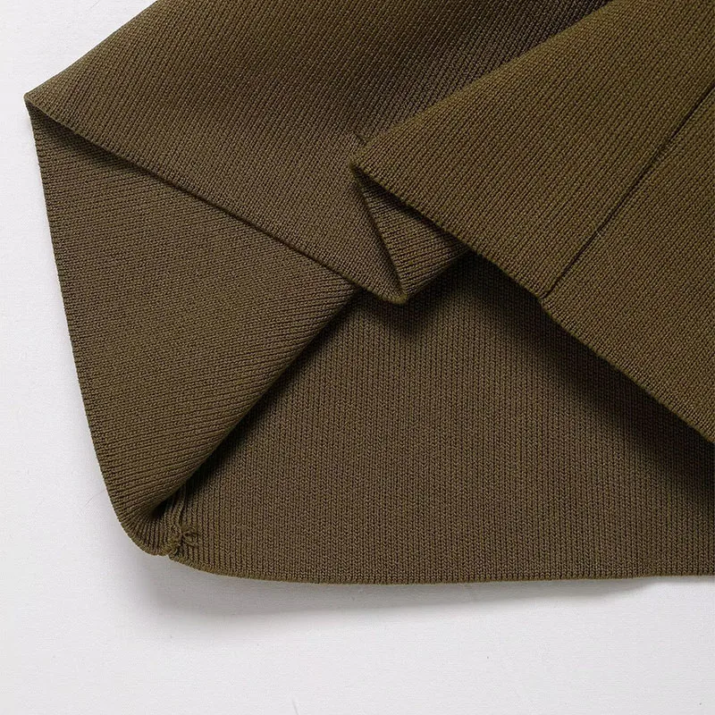 Women Knitted Midi Skirts Two Piece Sets 2025 New Chic Fashion Belt Knit Cardigan Coat Women's Suits Autumn Winter Woman Outfits