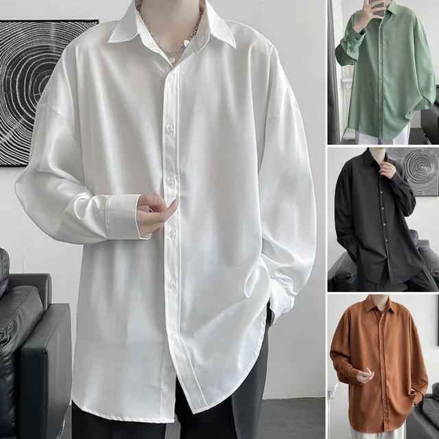  Camisas para hombre, camisetas para hombre, camisas para hombre,  camisa sólida con botones (color : blanco, talla: XXL) : Ropa, Zapatos y  Joyería