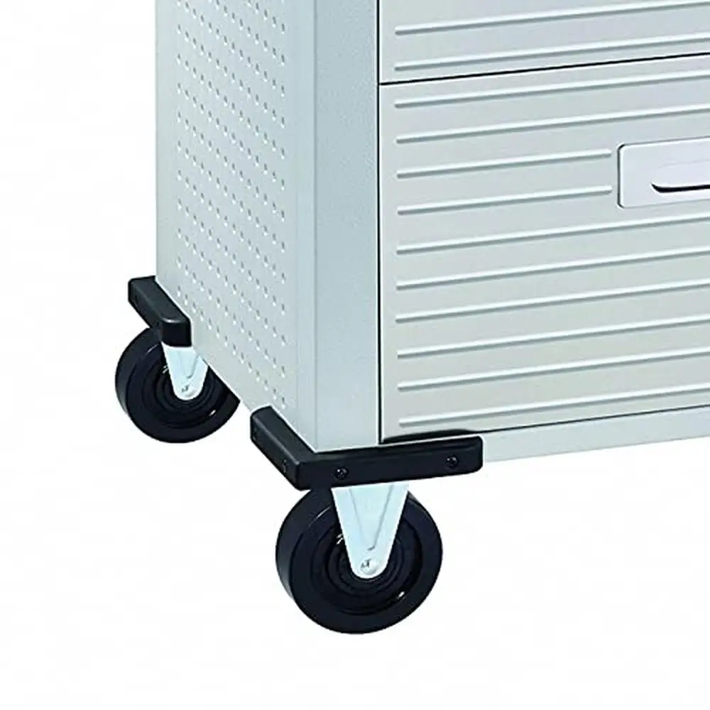 UltraHD Heavy Duty Rolling Cabinet Workbench with Solid Wood Top Industrial Strength Storage Garage Workshop Organizer 77" x 20" 3