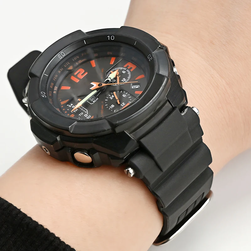 Sport Silicone Strap - Men's Rubber Bracelet Band Watch Accessory