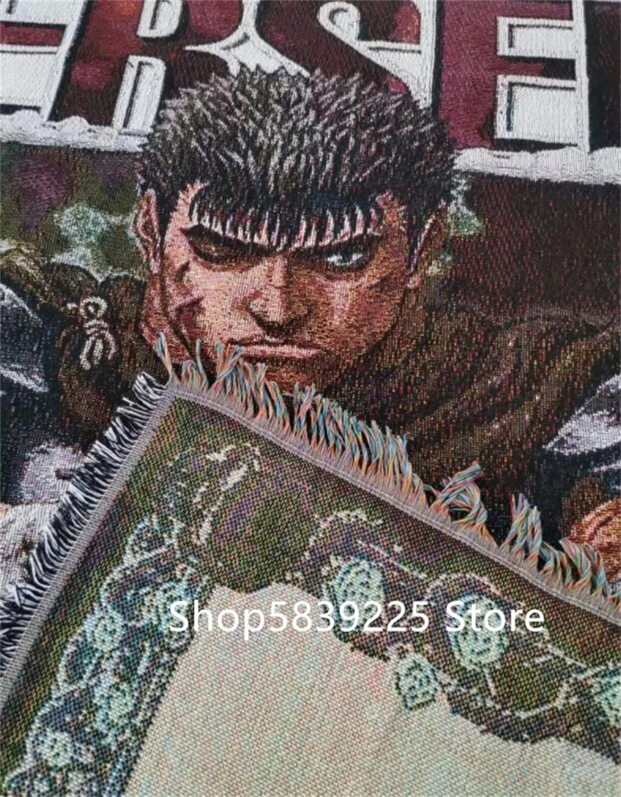 Anime Cotton Handmade Woven Blanket Rug Throw Tapestry Home Decro 130x160cm Tapestry Decor Anime Wall Decor