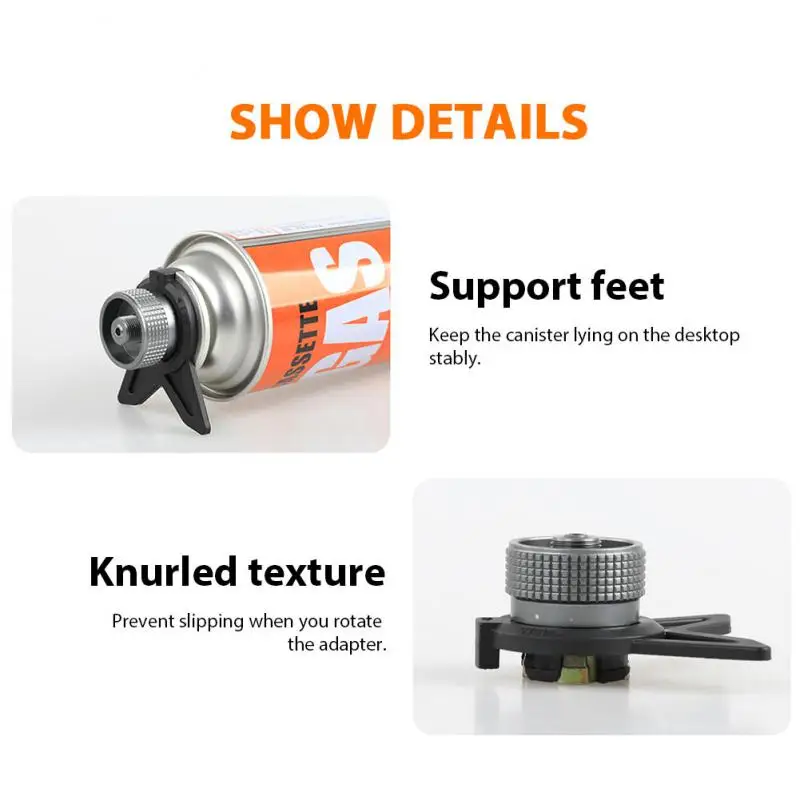 Butane Adapter Gas Refill Adapter With Bracket Outdoor Camping Stove Gas Cartridge Head Conversion Adapter Camping Equipment