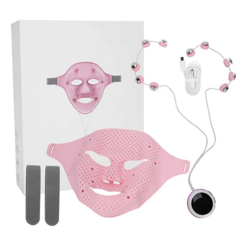 Facial Massager 3D Silicone Facial Mask Electric EMS Vibration Skin Rejuvenation Quick Face Lift V Slim