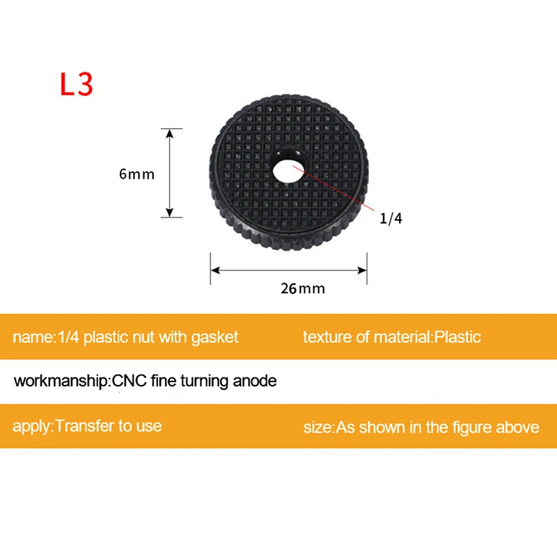 Description Picture 6 of item1/4 3/8 5/8 Screw Nut Hot Shoe Seat Lock Knob Flash Stand Tripod Ballhead Mount Adapter Photography Accessories Camera Screw