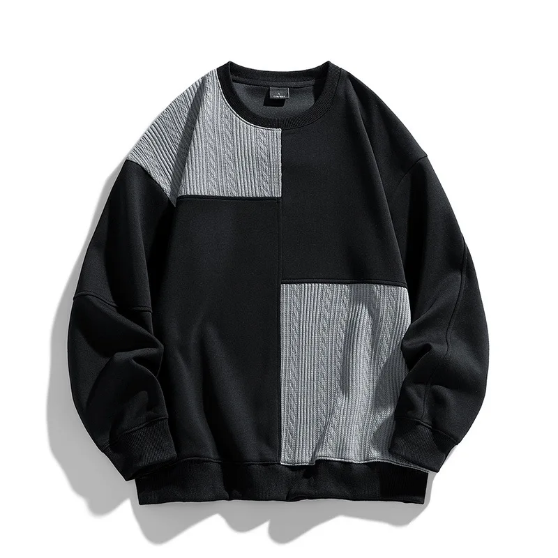 

Color-blocking Fashion Pullover Round Neck Sweater Men's Long-sleeved T-shirt Spring and Autumn New Boys Casual Bottoming Shirt