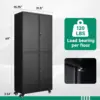 Metal Garage Storage Cabinet with Wheels,Steel Tool Rolling Cabinets with Lock Door and Adjustable Shelves fro Home 3