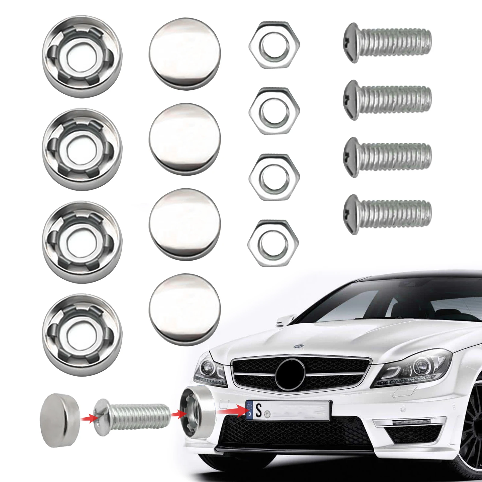 Anti Theft License Plate Screws for Front and Back License Plates