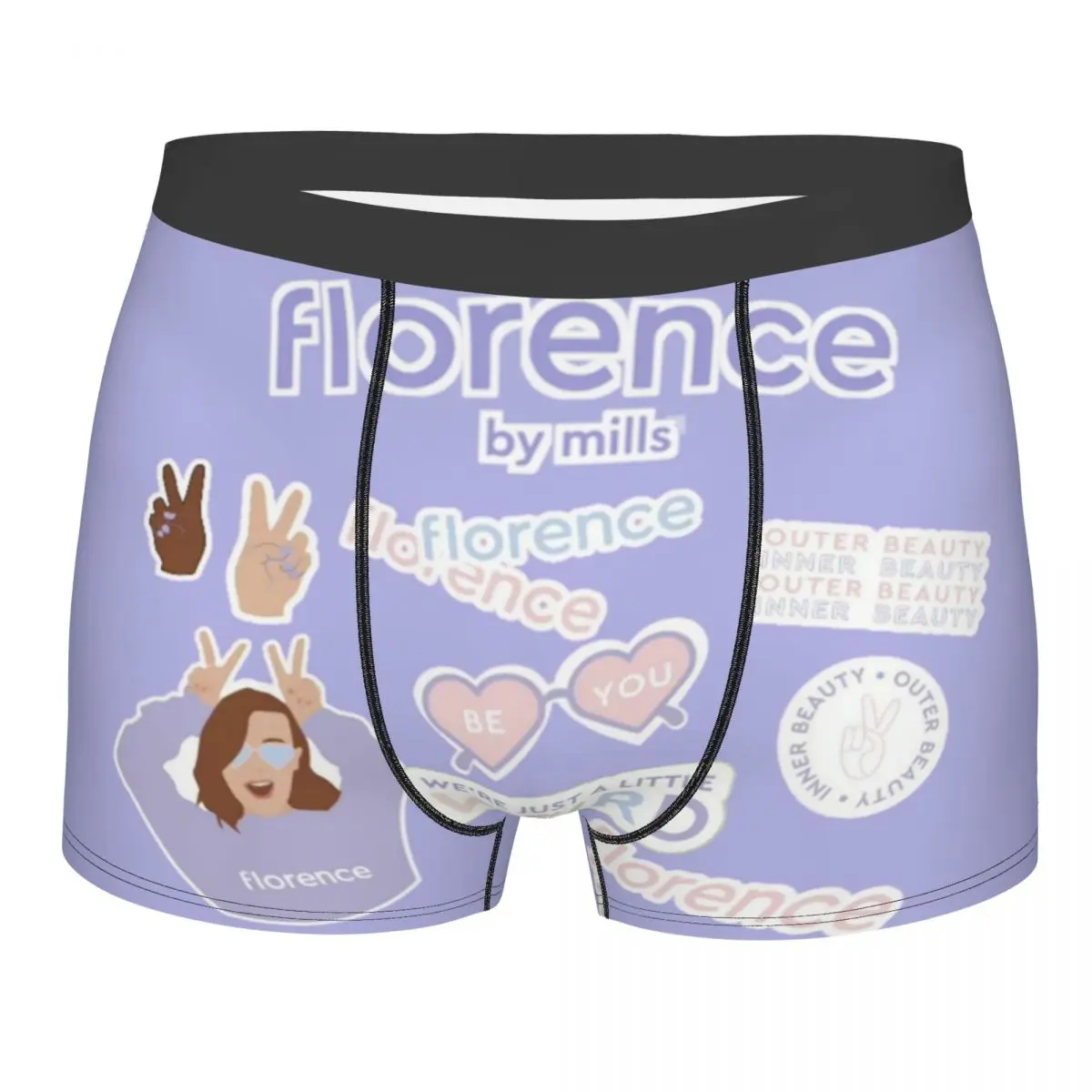 

Florence By Mills Boxer Shorts Men 3D Printed Male Breathbale Millie Bobby Brown Beauty Underwear Panties Briefs