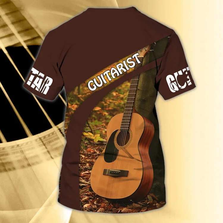 Neueste Sommer männer T-shirt Gitarre Personalisierte Name 3D Gedruckt t-shirt Unisex Casual T-shirt Beste Geschenke Zu Gitarre Liebhaber DW132 – Detail 20