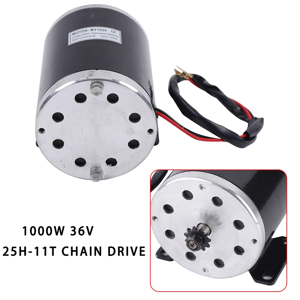 MY1020 1000W 36V Brushed DC Electric Motor For Mini Bike Quad Go-Kart E-Bike DIY