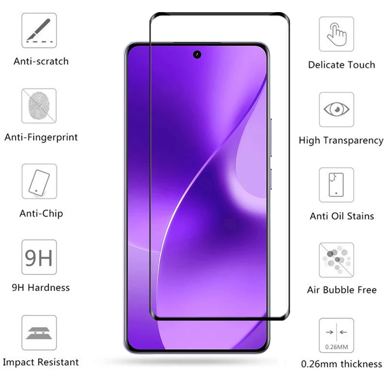 Premium Full Cover Tempered Glass Screen Protector with 3D Edge-to-Edge Protection