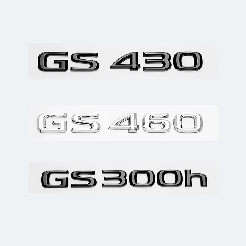 Chrom Schwarz 3D Buchstaben GS200t GS250 GS300 GS400 GS460 GS450h Emblem Auto Stamm Logo Aufkleber Zubehör Für Lexus GS Serie – Detail 4
