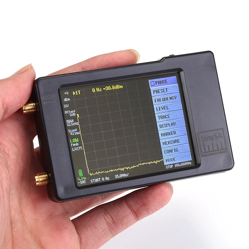 업그레이드 버전 V0.3.1_EL 휴대용 소형 스펙트럼 분석기 TinySA 2.8인치 디스플레이 100kHz960MHz ESD 보호 기능 탑재