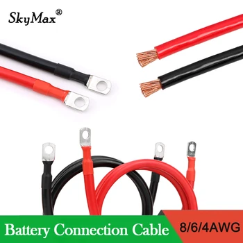 Set di cavi inverter batteria 8 6 4 AWG con terminale M8 Terminale in rame stagnato Isolamento in PVC per sistema solare Cavo di collegamento per auto UPS