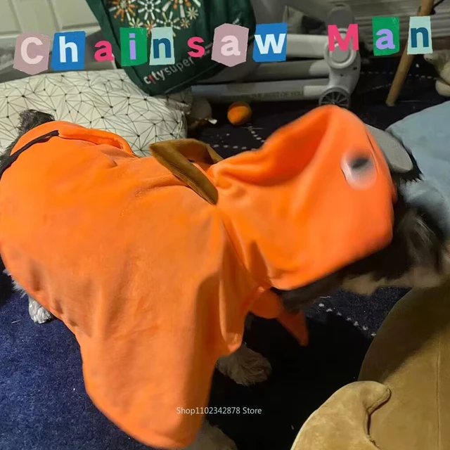 Chainsaw Man Pochita Pets Cloak Cosplay Costume Anime for Cat Dog Pet  Uniform Power Denji Cute Pets Orange Outfits Clothes